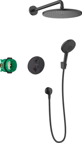 Hansgrohe Croma 280 duschsystem med Ecostat S, matt svart