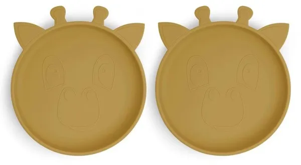 Nuuroo Akila silikon tallrik 2-pack - Dusty Tellow