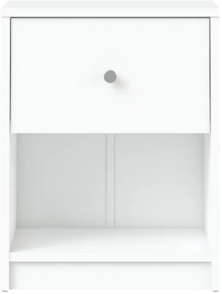 TVILUM May nattduksbord - vitt trä, 1 låda och 1 fack